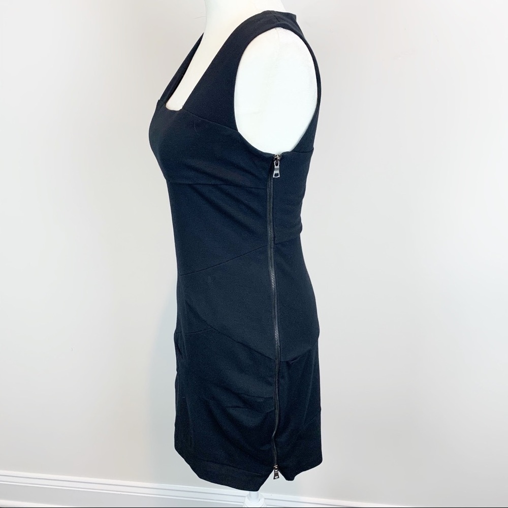 Anthropologie Black Sleeveless Square-Neck Mini Dress Size 2